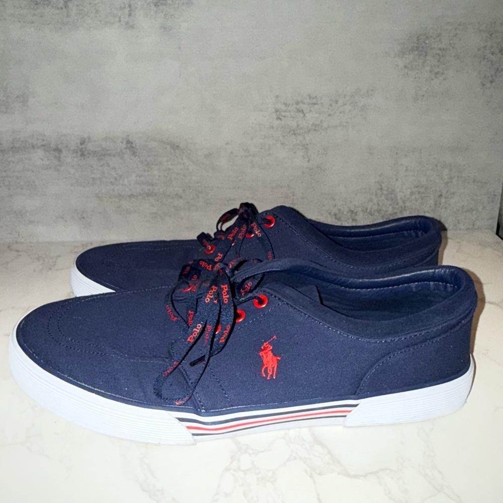 Polo by Ralph Lauren Dark Blue Sneakers with Red Details